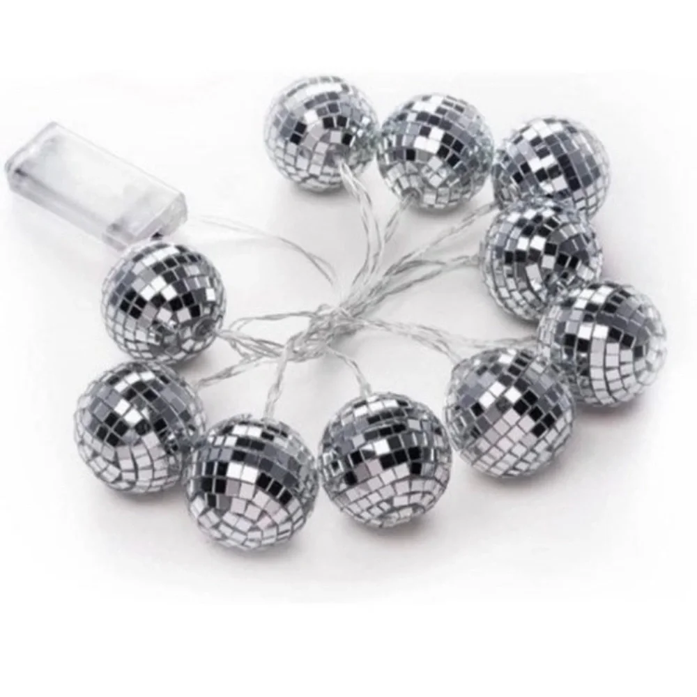 Disco Ball Light String (NEW- Silver)